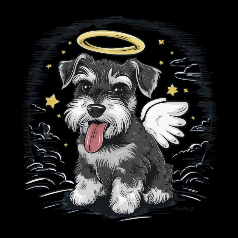 Zwergschnauzer als Engel