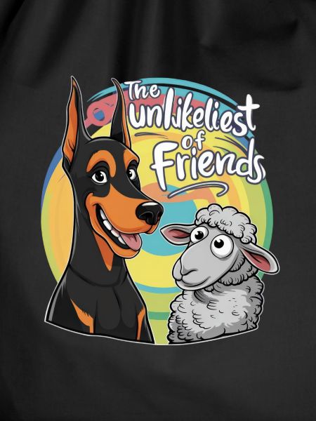 Cool Doberman with Sheep