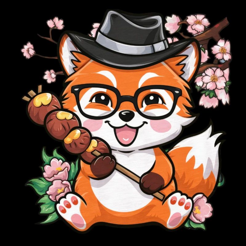 Kawaii Fuchs mit Hanami Dango