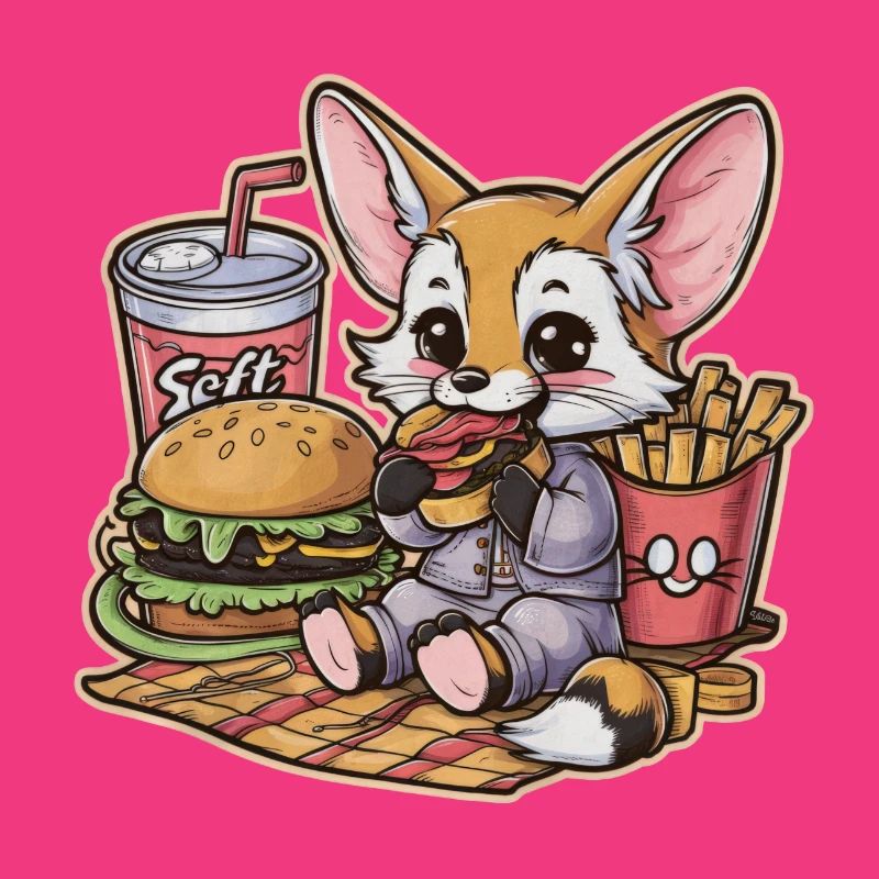 Fennec Renard du désert avec restauration rapide