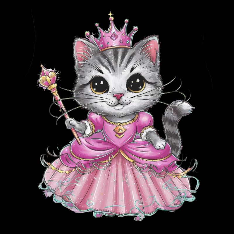 Chat en robe de princesse