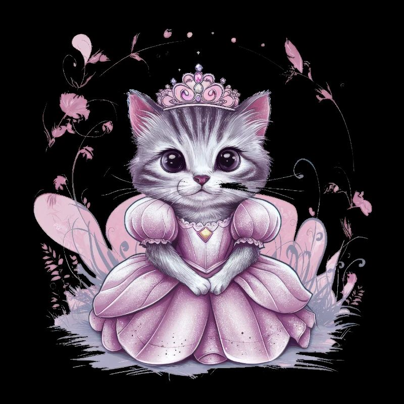 Chat en robe de princesse