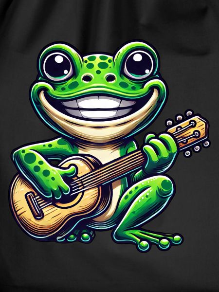 Cute frog with guitar