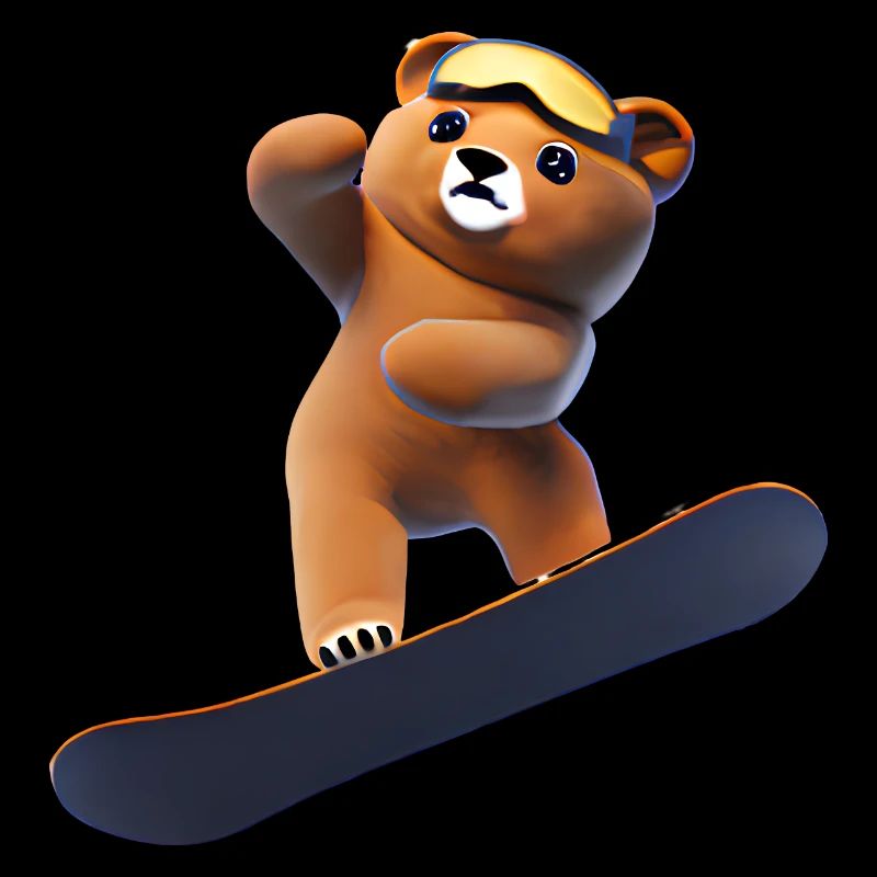 Snowboardender Bär