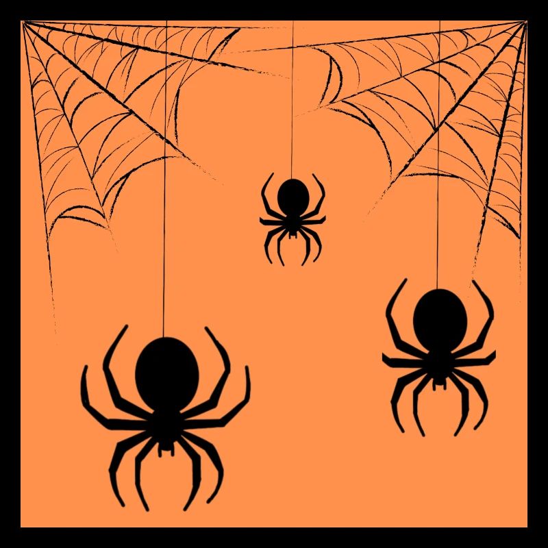 Spiders coming down from the web