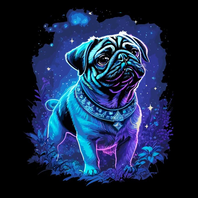 Chien carlin mignon mystique