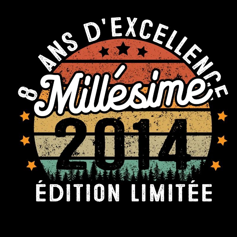 Cadeau d'anniversaire 8 Ans Millésime 2014