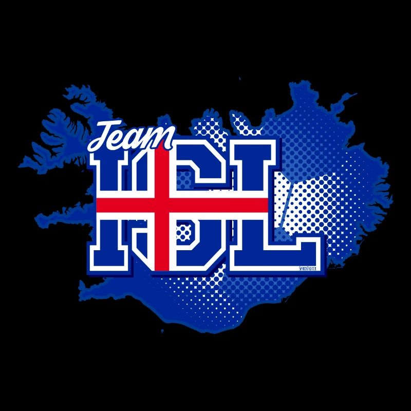 Team ISL Map Iceland with Ball Pattern