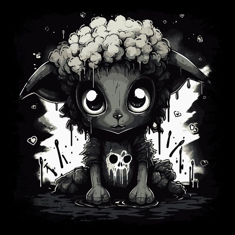 Cute Black Gothic Sheep