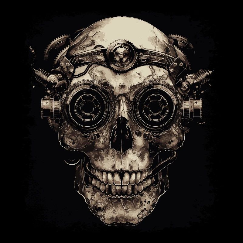 Steampunk Zombie Skull