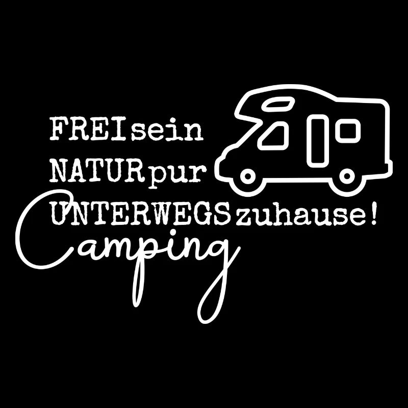 Camping-Spruch mit Wohnmobil (mit Alkoven)