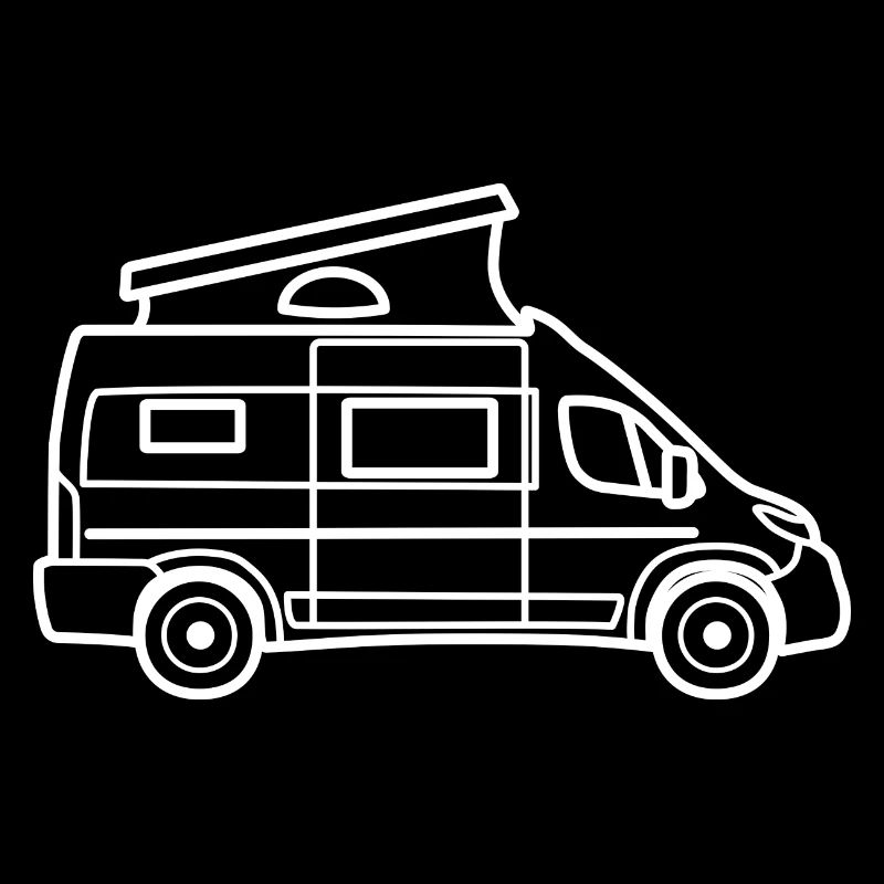 Fourgon / Camping-car avec toit relevable - Blanc