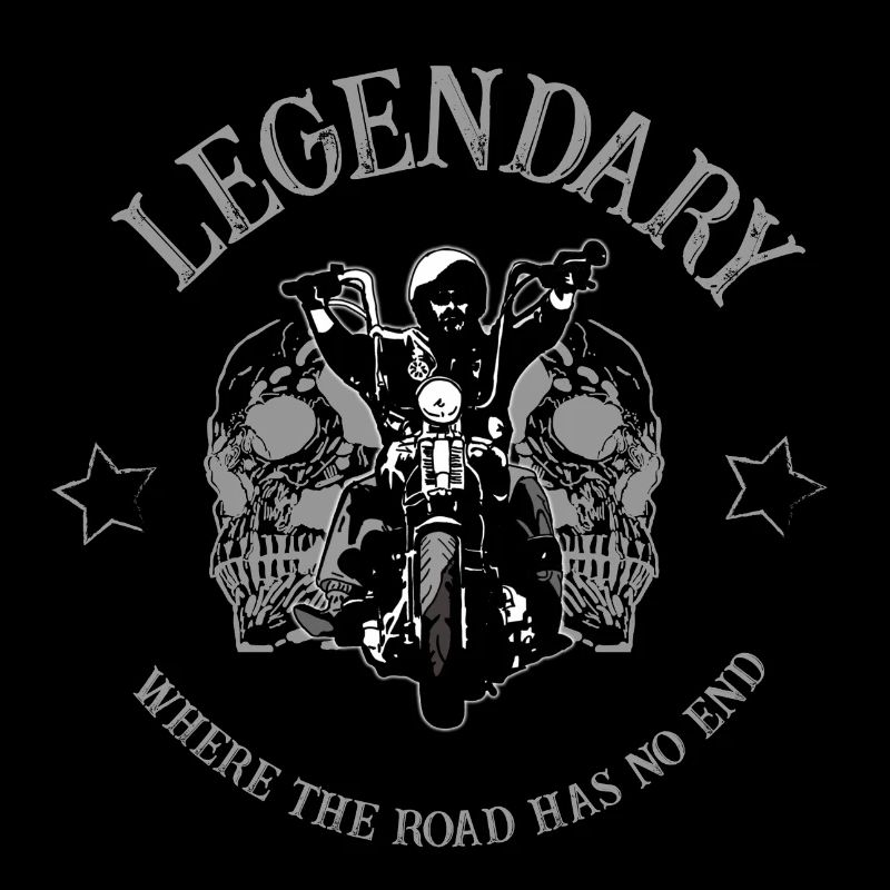 Legendary - Biker - Motorcycle - Skull - Rocker
