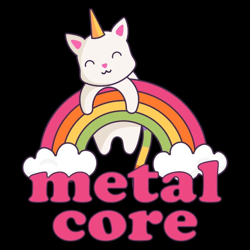 Metalcore Einhorn Katze Regenbogen Metalhead
