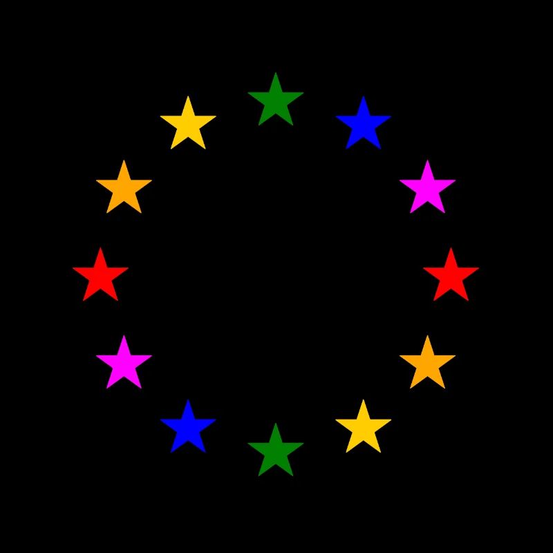 EU Sterne in Regenbogenfarben