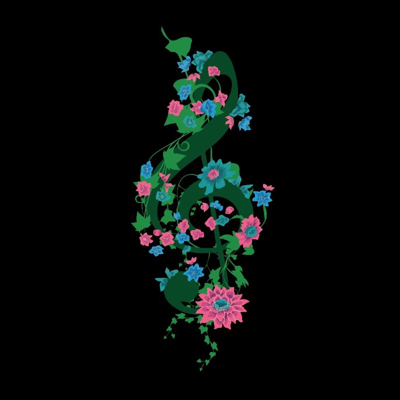 Clef with flowers