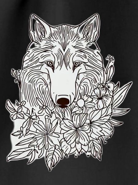 Wolf dog flowers