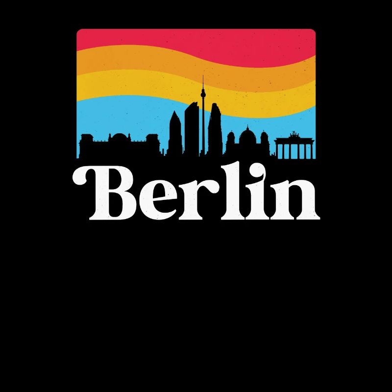 Berlin Retro Sights Skyline Souvenir