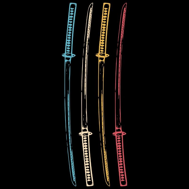 Samurai Japan Katana Ninja Sword retro vector 3