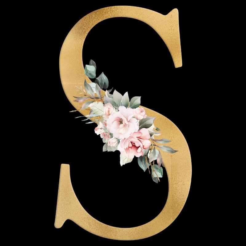 Customizable Monogram S Floral