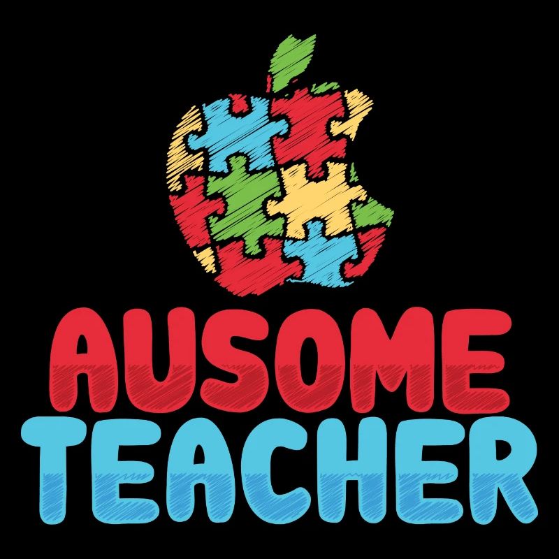 Au-Some Teacher Autismus Lehrer Apfel Puzzle