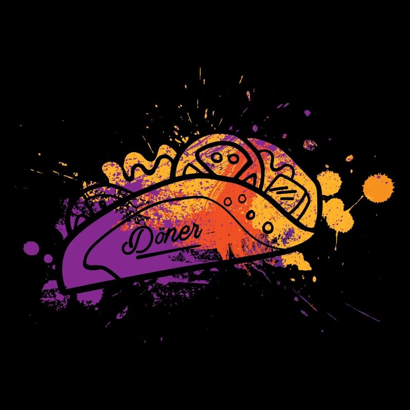 Döner Kebab Farbklecks Teigtasche