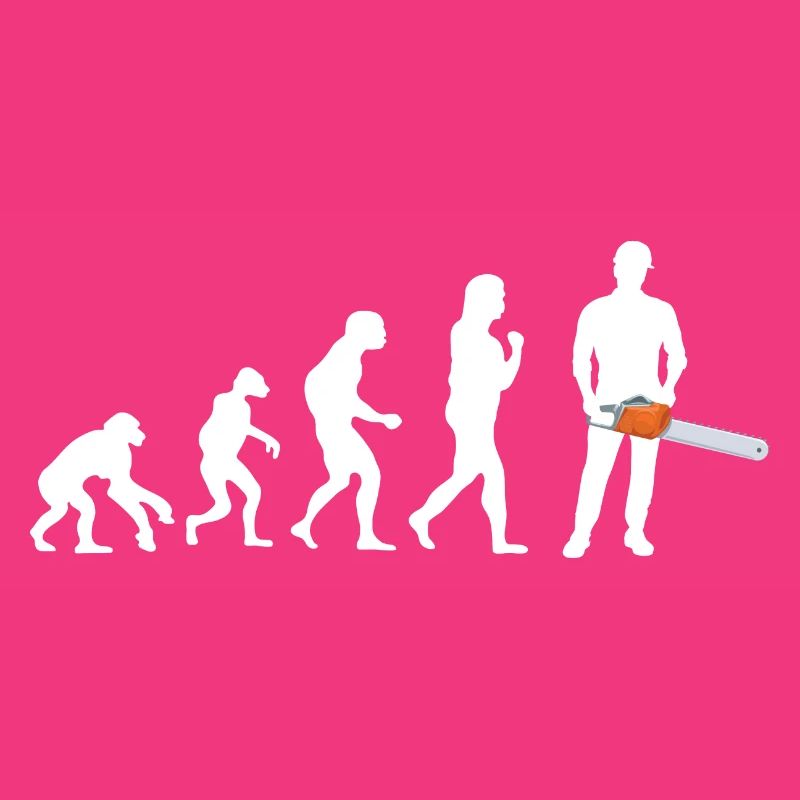 Kettensäge Waldarbeiter Forstwirt Evolution Holz