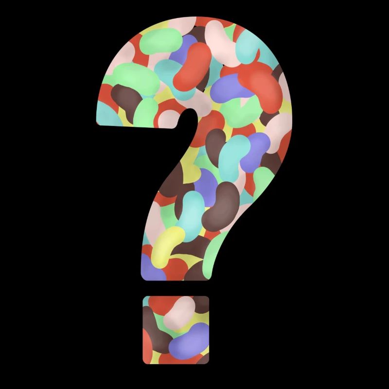 Jelly beans question mark sweets