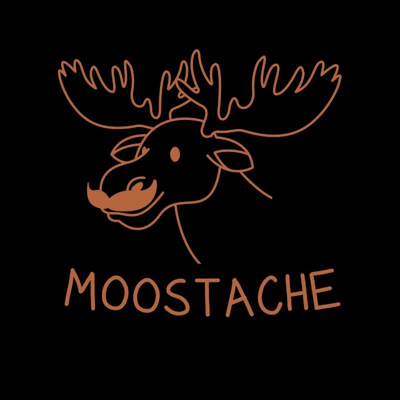 Sarcastic Ironic Moosetache - Funny Moose Lover