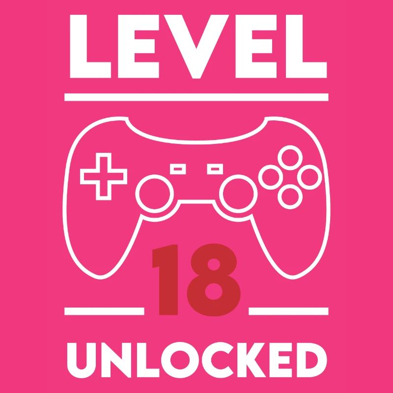 Level 18 unlocked Controller Gamer Geburtstag