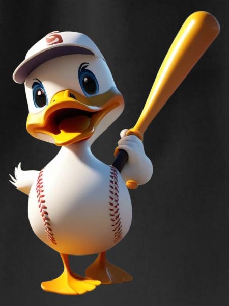 Duck Batting Cartoon Baseball
