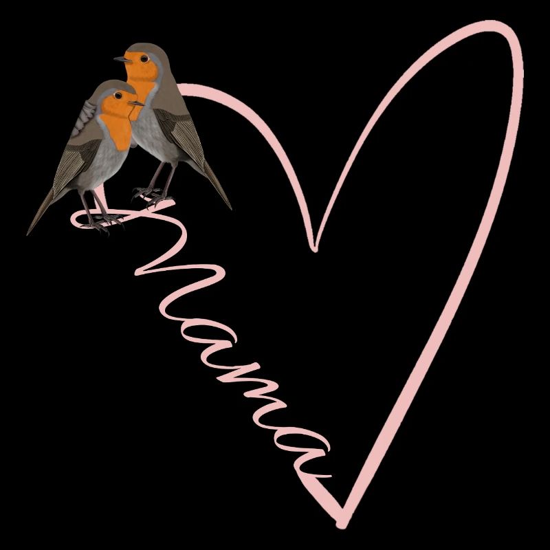Mama Rotkehlchen mit Herz Geschenk Muttertag