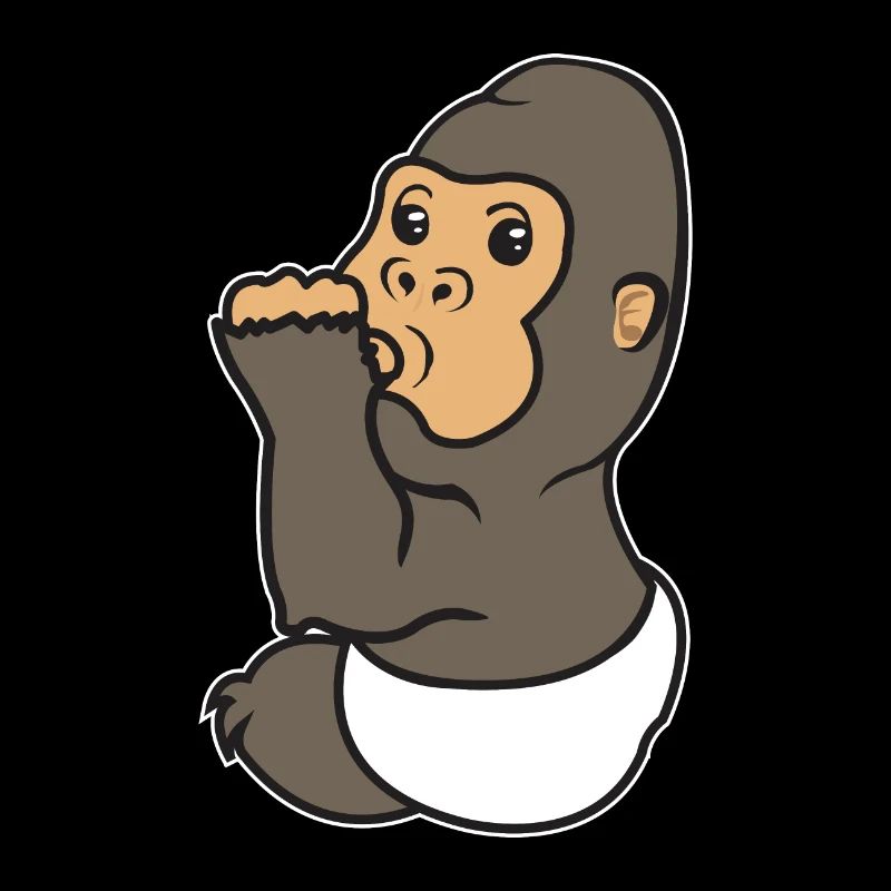 Cute animals gorilla thumb sucking baby gift