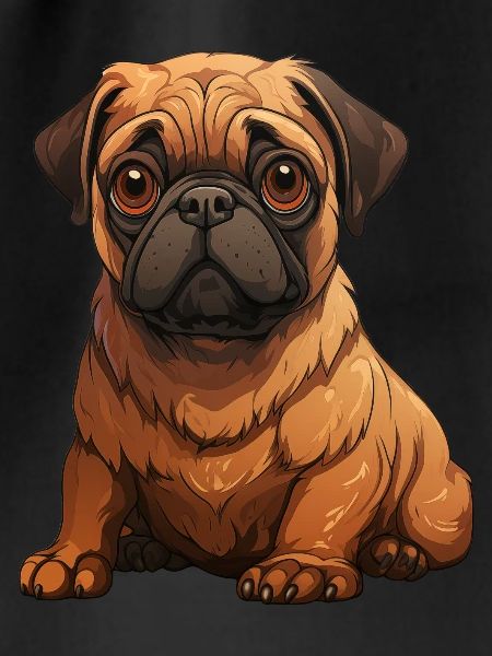 Pug puppy sitting