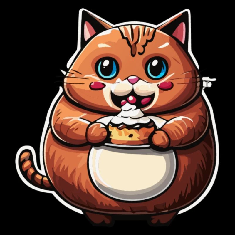 Cat eating Cake (Magical Animals Collection)