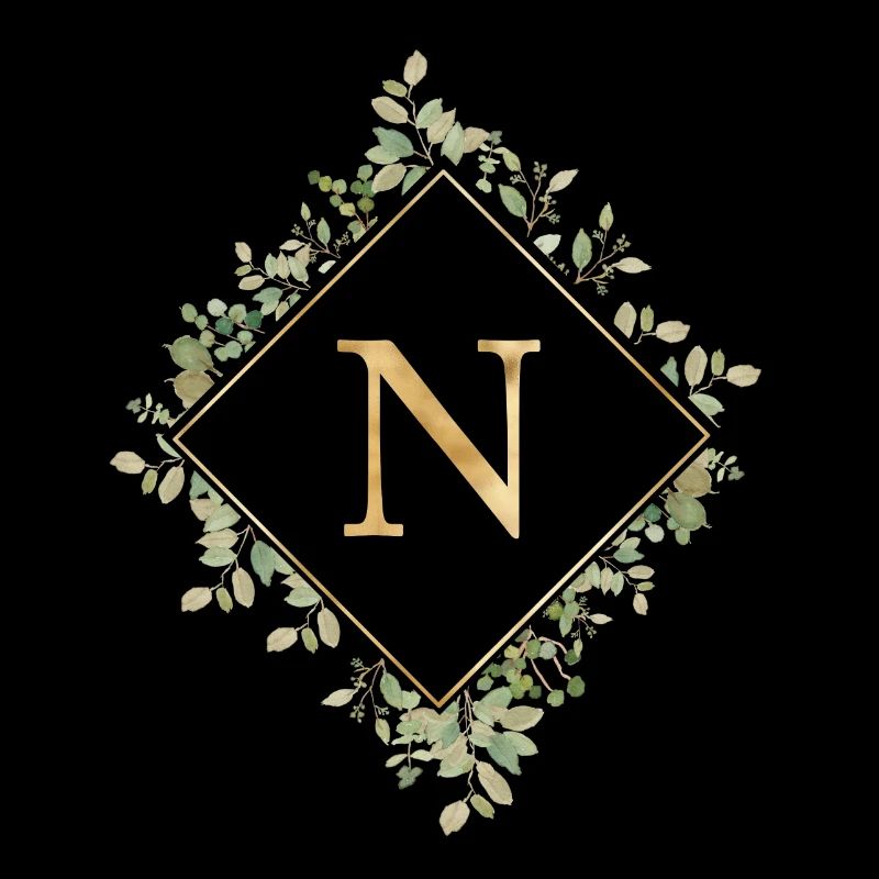 N Monogram Eucalyptus Wreath