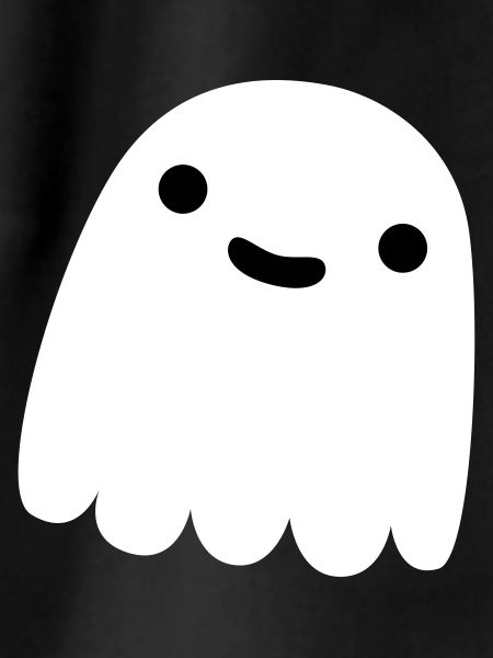 ghostie in white smiling