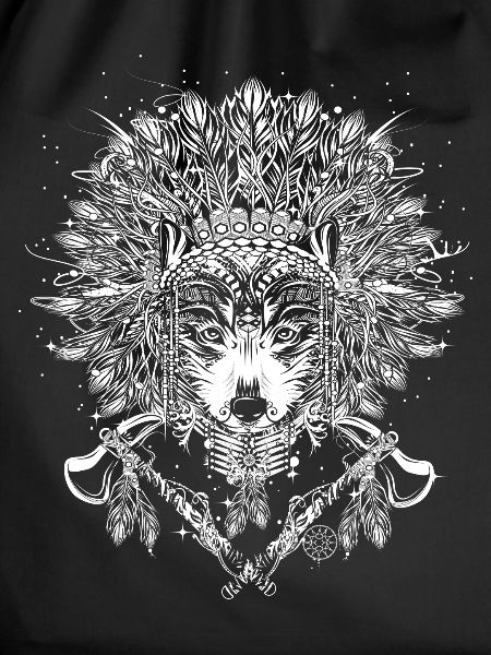 Wolf chief with headdress