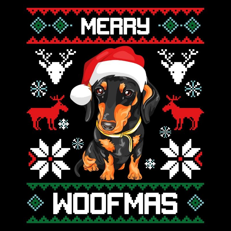 Joyeux Woofmas teckel laid chandail de Noël
