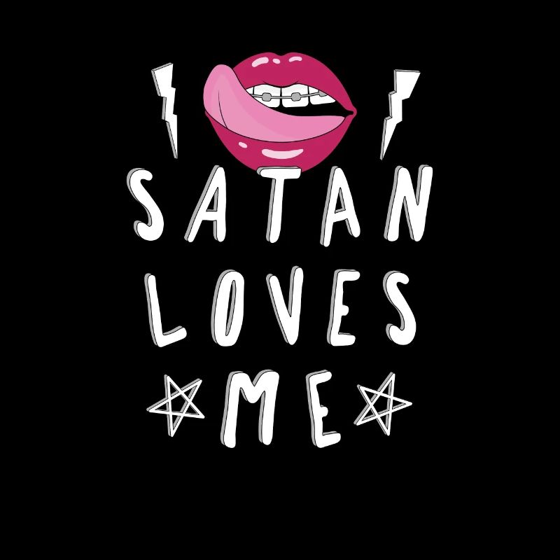 Satanic Lips Satan m'aime Pentagram athée
