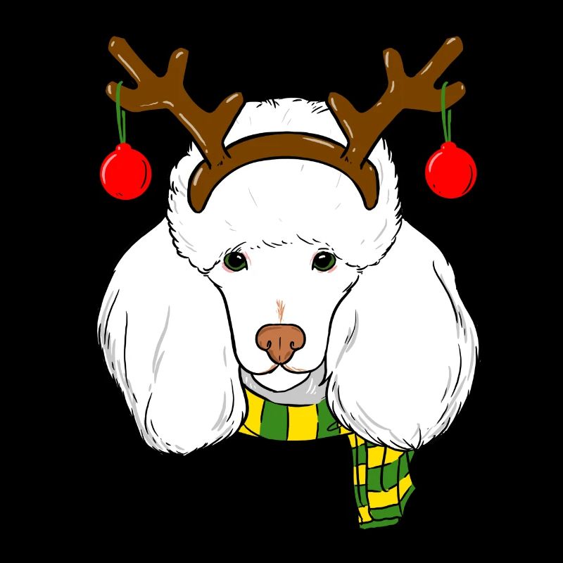 Caniche Noël Renne Cornes Chien Amant Noël