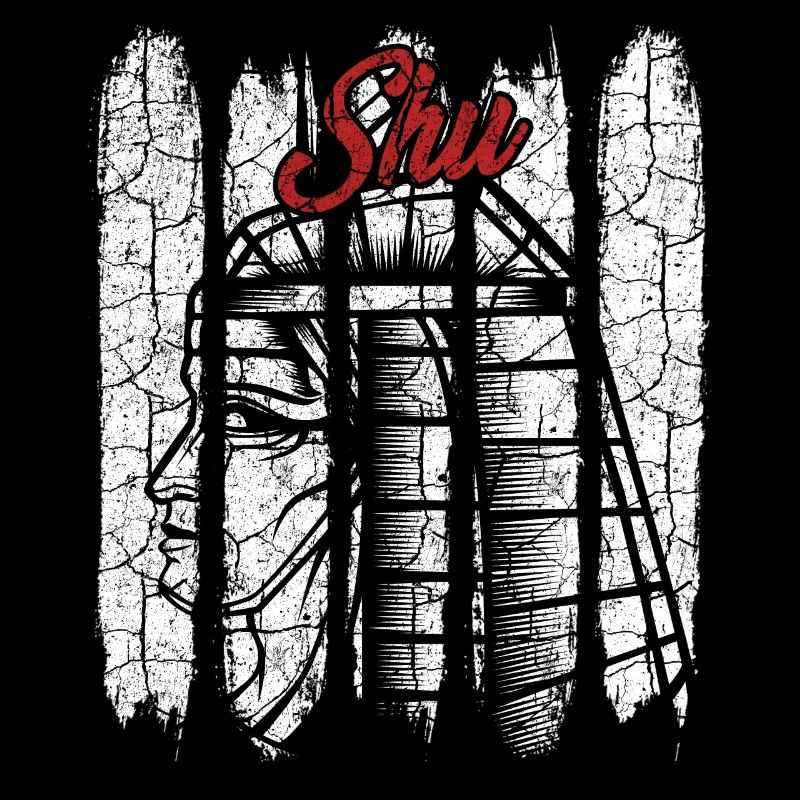 Vintage Retro Shu Silhouette Gift Deity