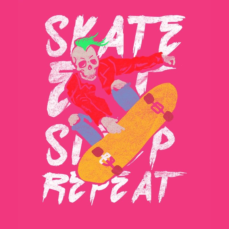 Manger dormir Répéter Skateboard Skateboard Crâne