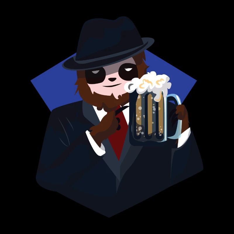 Mafia Faultier mit Bier