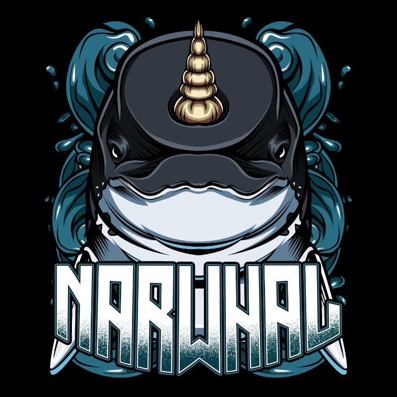 Cadeau cool de baleines créatures marines à la mode du narval