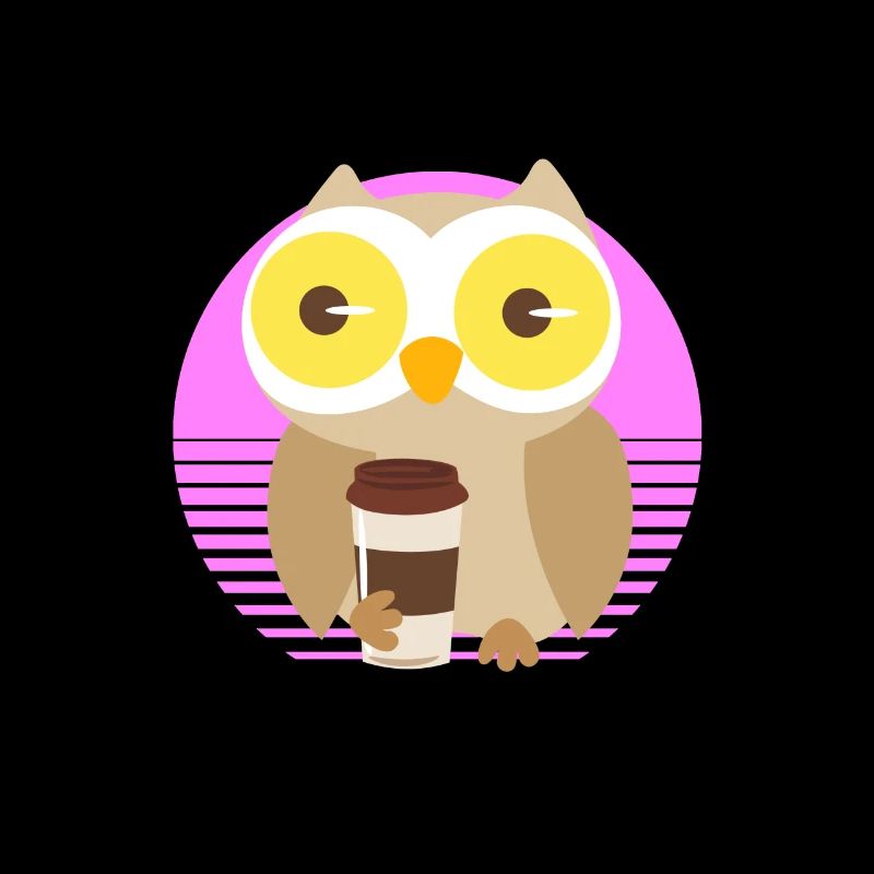 Kaffee Eule Uhu Müde Trinken Lustig
