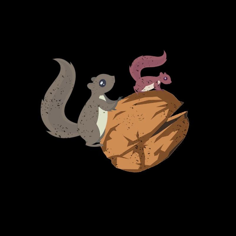 Eichhörnchen und Nuss Haselnuss Baumnuss Eichel