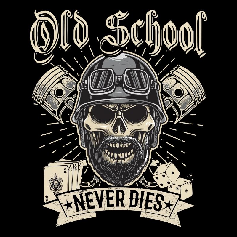 Old School Biker Chopper Motorradfahrer