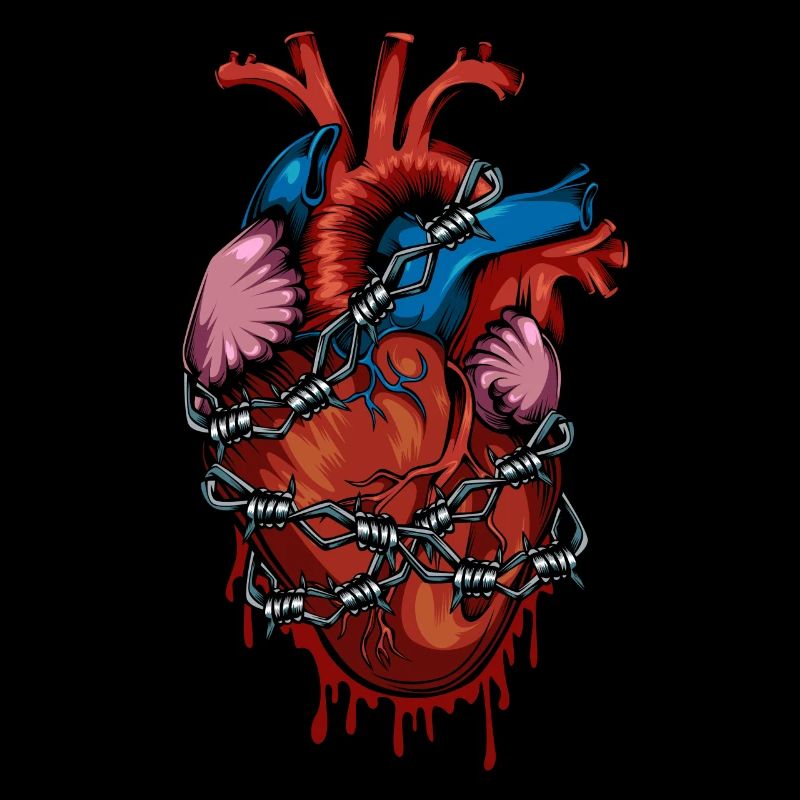 Anatomie Herz Stacheldraht