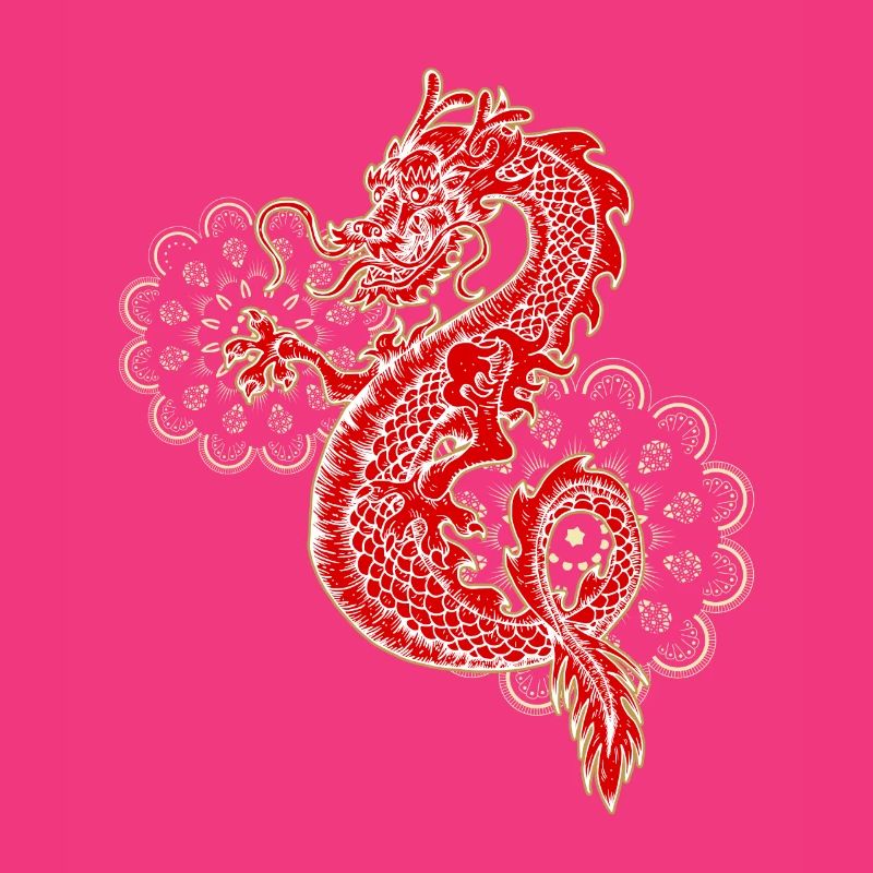 Chinesischer Drachen mit Mandala Geschenk